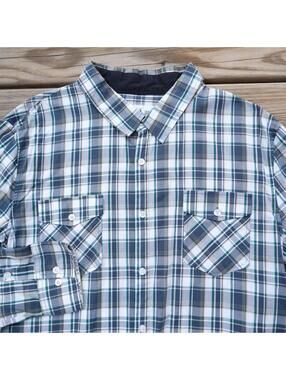 Tom's Ware Men's Green Plaid Long Sleeve Button Up XL
